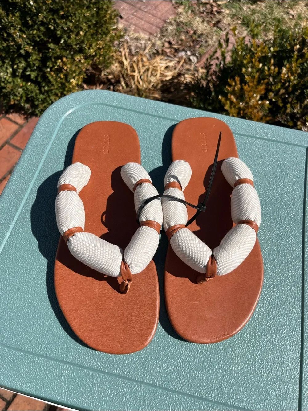 STAUD Sierra Woven Leather Sandals NWT